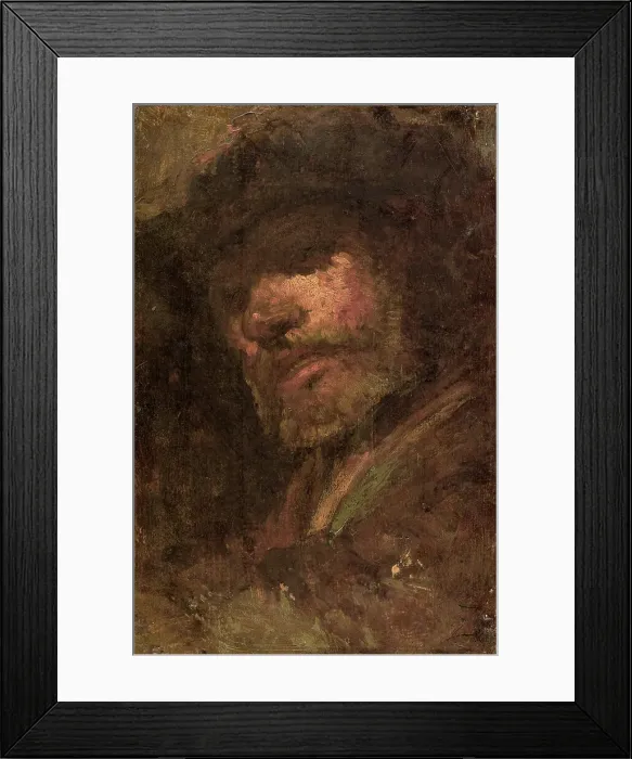 Framed Print : Le Tambour, tête d'homme d'après Rembrandt, 1853. Creator: Felix Francois Georges Philibert Ziem Framed Print : Le Tambour, tête d'homme d'après Rembrandt, 1853. Creator: Felix Francois Georges Philibert Ziem