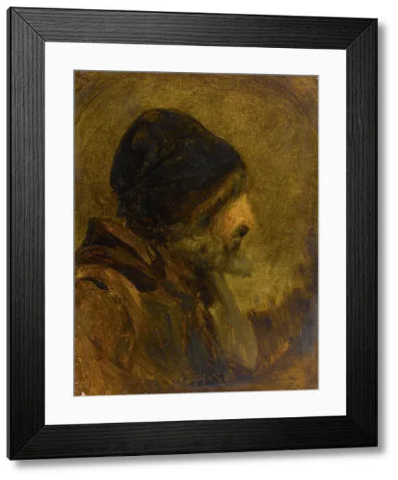 Framed Print : Tête d'homme, d'après Rembrandt, c.1853. Creator: Felix Francois Georges Philibert Ziem Framed Print : Tête d'homme, d'après Rembrandt, c.1853. Creator: Felix Francois Georges Philibert Ziem