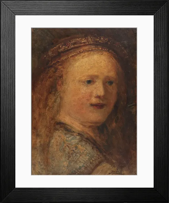 Framed Print : Etude de femme, copie d'après Rembrandt, 1853. Creator: Felix Francois Georges Philibert Ziem Framed Print : Etude de femme, copie d'après Rembrandt, 1853. Creator: Felix Francois Georges Philibert Ziem