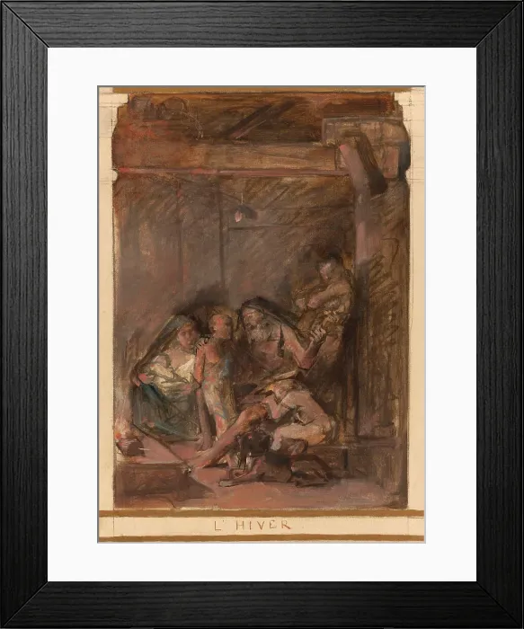 Framed Print : Sketch for the reception hall of the town hall in the 4th arrondissement: Autumn. Winter... 1884. Creator: Leon Francois Comerre Framed Print : Sketch for the reception hall of the town hall in the 4th arrondissement: Autumn. Winter... 1884. Creator: Leon Francois Comerre