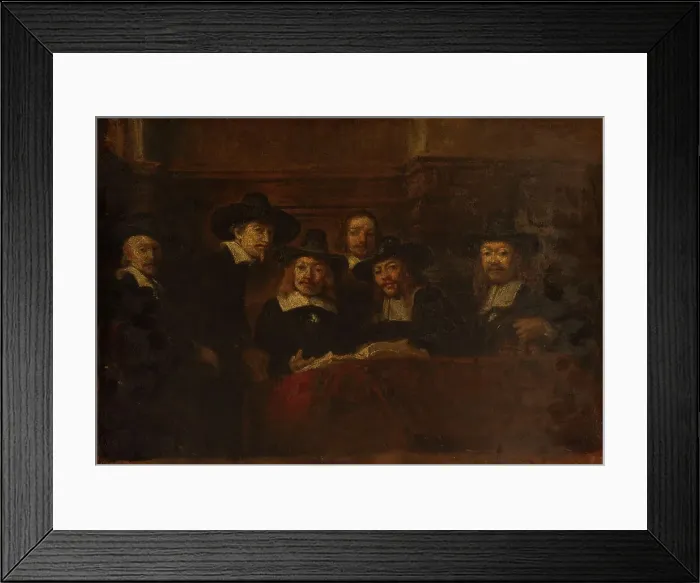Framed Print : Les syndics des drapiers, copie d'après Rembrandt, c.1853. Creator: Felix Francois Georges Philibert Ziem Framed Print : Les syndics des drapiers, copie d'après Rembrandt, c.1853. Creator: Felix Francois Georges Philibert Ziem