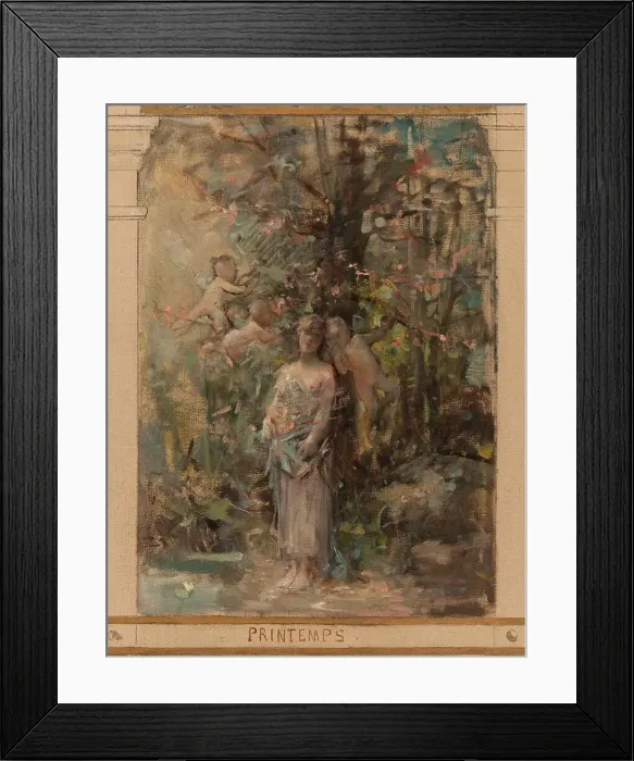 Framed Print : Sketch for the reception hall of the town hall in the 4th arrondissement: Day. Earth. Spring...1884. Creator: Leon Francois Comerre Framed Print : Sketch for the reception hall of the town hall in the 4th arrondissement: Day. Earth. Spring...1884. Creator: Leon Francois Comerre