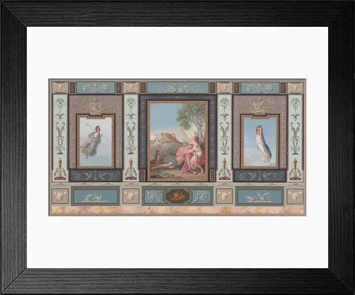 Framed Print : Elaborate Wall Decorations with Venus and Adonis, c. 1800. Creator: Tommaso Bigatti