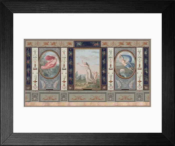 Framed Print : Elaborate Wall Decoration with Endymion and Hebe, c. 1800. Creator: Tommaso Bigatti Framed Print : Elaborate Wall Decoration with Endymion and Hebe, c. 1800. Creator: Tommaso Bigatti
