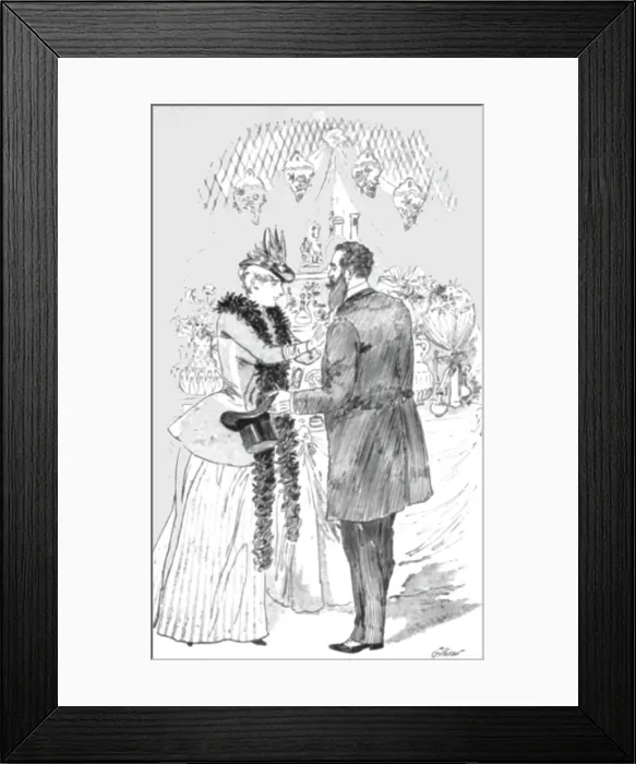 Framed Print : The Paris Season - drawn by Mars; At a Charity Bazaar, 1891. Creator: Mars Framed Print : The Paris Season - drawn by Mars; At a Charity Bazaar, 1891. Creator: Mars