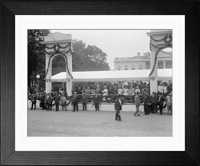 Framed Print : Confederate Reunion - President And Mrs. Wilson; Marshall, Etc. Reviewing Parade From Stand... 1917 Creator: Harris & Ewing. Confederate Reunion - President And Mrs. Wilson; Marshall, Etc Framed Print : Confederate Reunion - President And Mrs. Wilson; Marshall, Etc. Reviewing Parade From Stand... 1917 Creator: Harris & Ewing. Confederate Reunion - President And Mrs. Wilson; Marshall, Etc