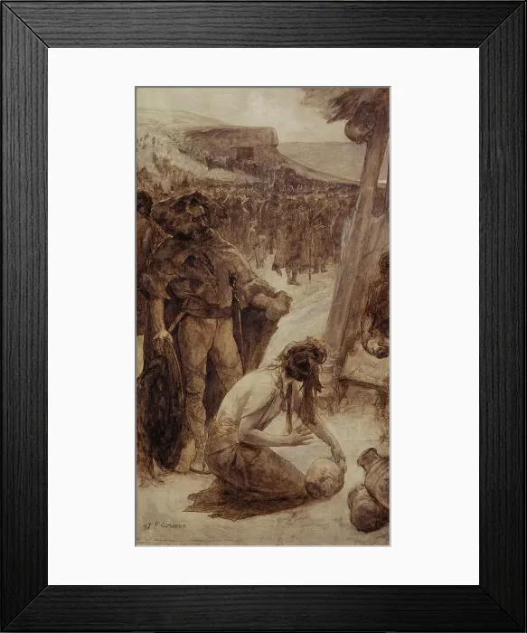 Framed Print : Pottery, sketch for the amphitheatre of palaeontology at the Museum of Natural History Paris, 1897. Creator: Fernand Cormon Framed Print : Pottery, sketch for the amphitheatre of palaeontology at the Museum of Natural History Paris, 1897. Creator: Fernand Cormon
