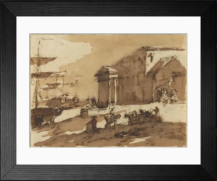 Framed Print : Capriccio of a Port Scene. Creator: Giuseppe Bernardino Bison Framed Print : Capriccio of a Port Scene. Creator: Giuseppe Bernardino Bison