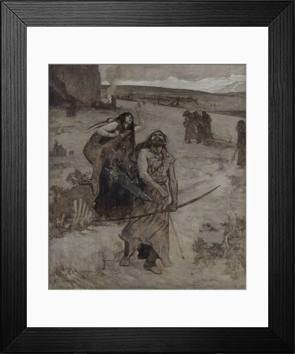 Framed Print : Hunting, sketch for the amphitheatre of palaeontology at the Museum of Natural History in Paris, 1897 Creator: Fernand Cormon Framed Print : Hunting, sketch for the amphitheatre of palaeontology at the Museum of Natural History in Paris, 1897 Creator: Fernand Cormon