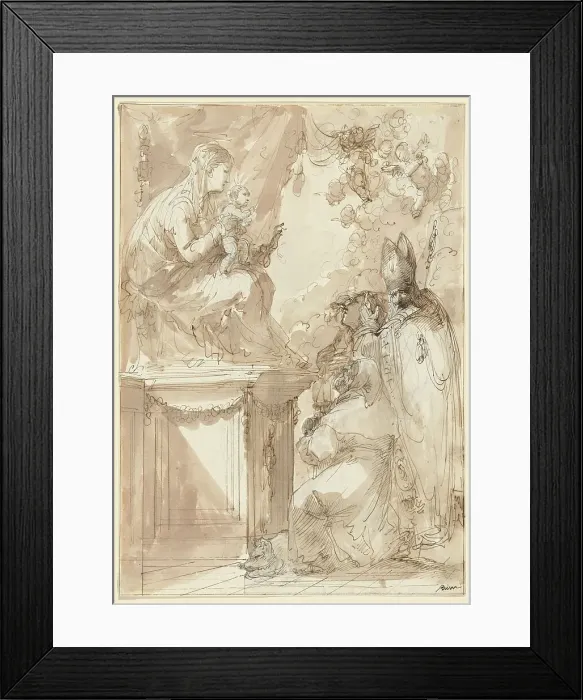 Framed Print : The Virgin and Child Enthroned, Adored by Saints, 1790s(?). Creator: Giuseppe Bernardino Bison Framed Print : The Virgin and Child Enthroned, Adored by Saints, 1790s(?). Creator: Giuseppe Bernardino Bison