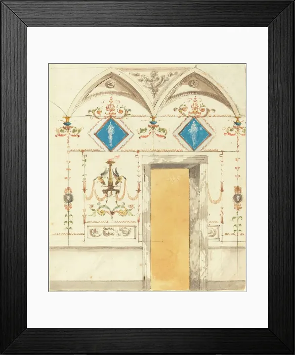 Framed Print : Pompeiian Wall Decoration. Creator: Giuseppe Bernardino Bison Framed Print : Pompeiian Wall Decoration. Creator: Giuseppe Bernardino Bison