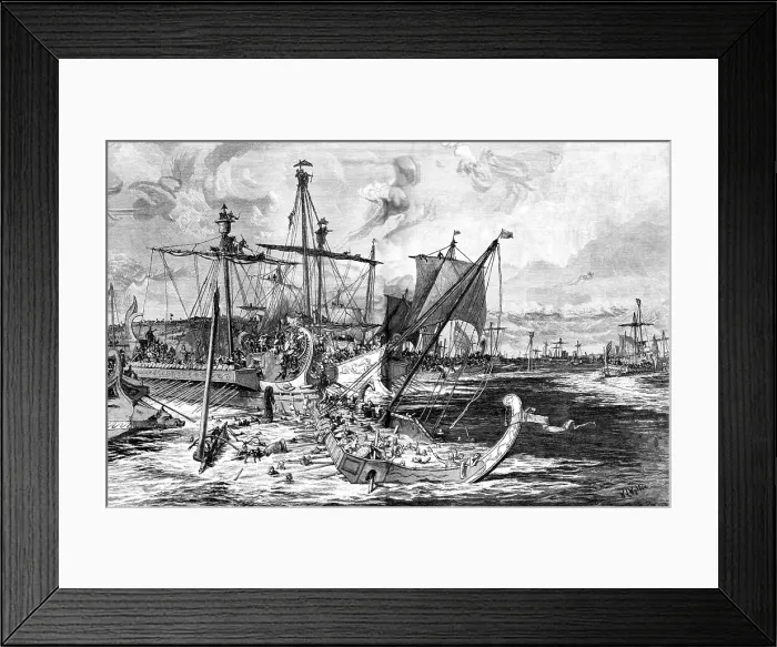 Framed Print : Old Greek War Ships at the Battle of Salamis, 480BC, 1886. Creator: Unknown Framed Print : Old Greek War Ships at the Battle of Salamis, 480BC, 1886. Creator: Unknown