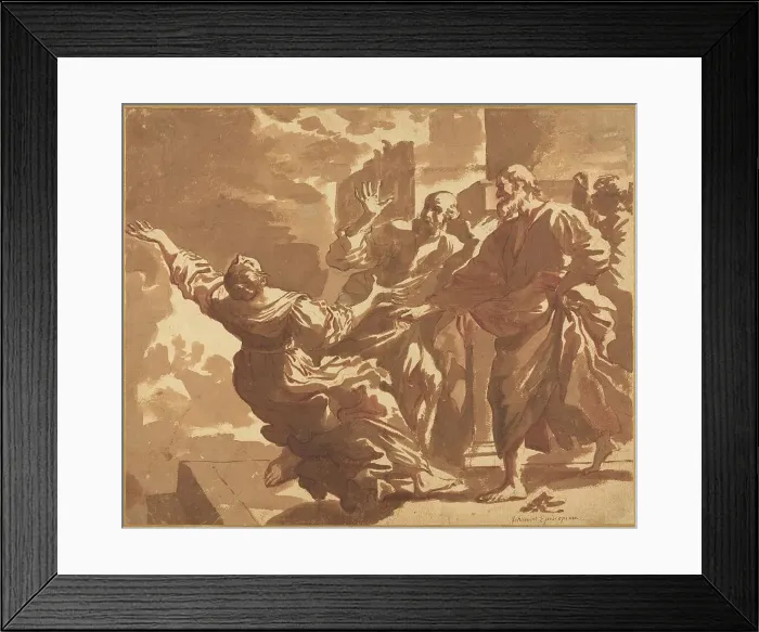 Framed Print : The Death of Sapphira. Creator: Jan de Bisschop Framed Print : The Death of Sapphira. Creator: Jan de Bisschop