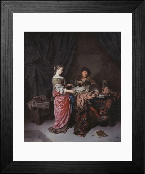 Framed Print : The duo, 1663. Creator: Cornelis Bega Framed Print : The duo, 1663. Creator: Cornelis Bega