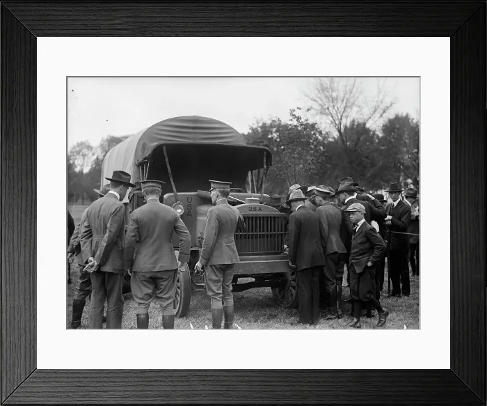 Framed Print : Army, U.S. Motor Truck Inspection, 1917. Creator: Harris & Ewing. Army, U.S. Motor Truck Inspection, 1917. Creator: Harris & Ewing Framed Print : Army, U.S. Motor Truck Inspection, 1917. Creator: Harris & Ewing. Army, U.S. Motor Truck Inspection, 1917. Creator: Harris & Ewing