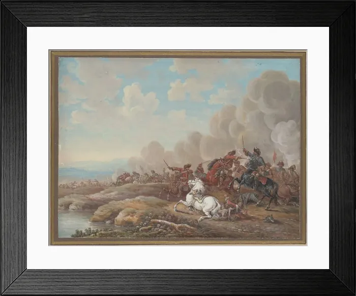 Framed Print : Cavalry Battle by a River, 2nd half of the 18th century. Creator: Louis Nicolas van Blarenberghe Framed Print : Cavalry Battle by a River, 2nd half of the 18th century. Creator: Louis Nicolas van Blarenberghe