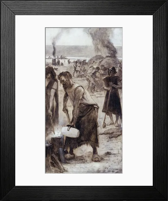 Framed Print : Bronze and iron, sketch for the amphitheatre of palaeontology at the Museum of Natural...Paris, 1897 Creator: Fernand Cormon Framed Print : Bronze and iron, sketch for the amphitheatre of palaeontology at the Museum of Natural...Paris, 1897 Creator: Fernand Cormon
