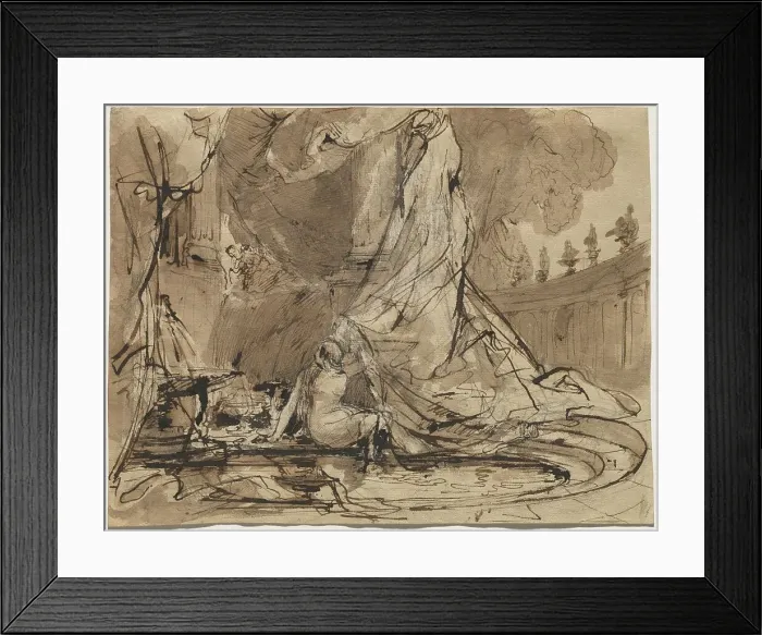 Framed Print : David and Bathsheba, 1825 / 1828. Creator: Karl Blechen Framed Print : David and Bathsheba, 1825 / 1828. Creator: Karl Blechen