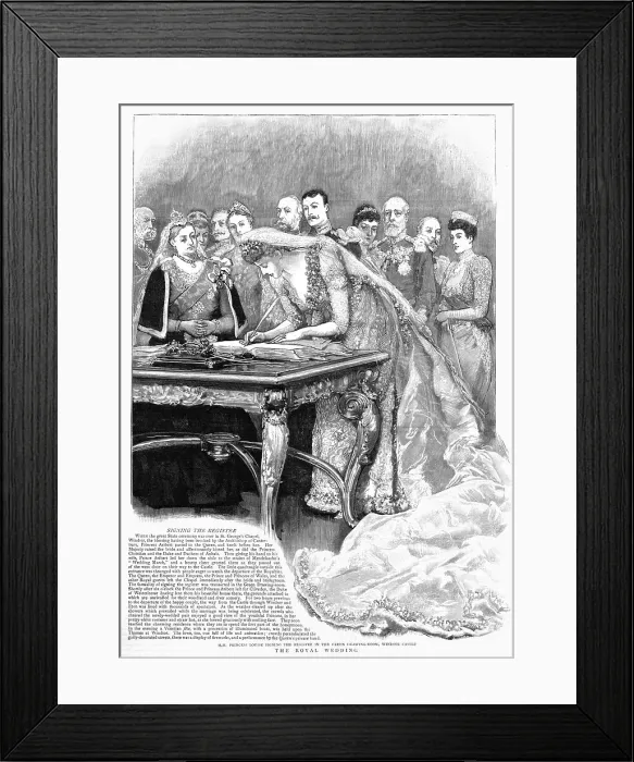 Framed Print : The Marriage of HRH Princess Louise of Schleswig-Holstein and HH Prince Aribert of Anhalt, 1891. Creator: Unknown Framed Print : The Marriage of HRH Princess Louise of Schleswig-Holstein and HH Prince Aribert of Anhalt, 1891. Creator: Unknown
