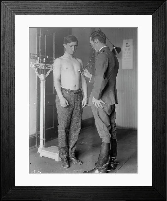 Framed Print : Army, U.S. Physical Examination, 1917. Creator: Harris & Ewing. Army, U.S. Physical Examination, 1917. Creator: Harris & Ewing Framed Print : Army, U.S. Physical Examination, 1917. Creator: Harris & Ewing. Army, U.S. Physical Examination, 1917. Creator: Harris & Ewing