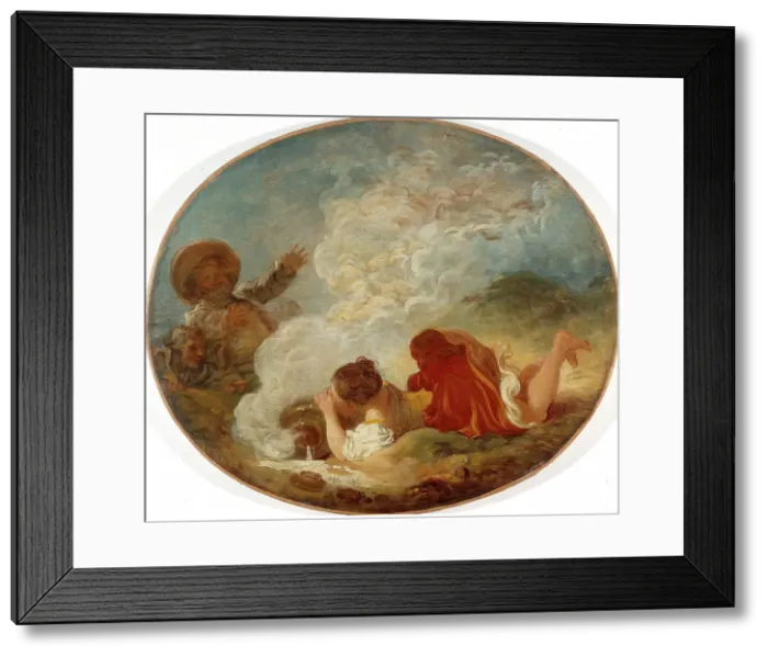 Framed Print : Perrette et le pot au lait, c1770. Creator: Jean-Honore Fragonard Framed Print : Perrette et le pot au lait, c1770. Creator: Jean-Honore Fragonard
