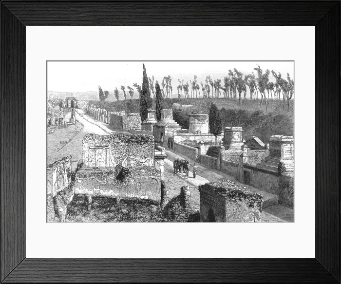 Framed Print : Recent Excavations at Pompeii, Italy - The Street of Tombs, 1886. Creator: Unknown Framed Print : Recent Excavations at Pompeii, Italy - The Street of Tombs, 1886. Creator: Unknown