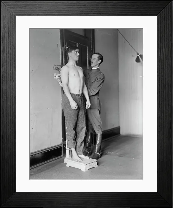 Framed Print : Army, U.S. Physical Examination, 1917. Creator: Harris & Ewing. Army, U.S. Physical Examination, 1917. Creator: Harris & Ewing Framed Print : Army, U.S. Physical Examination, 1917. Creator: Harris & Ewing. Army, U.S. Physical Examination, 1917. Creator: Harris & Ewing