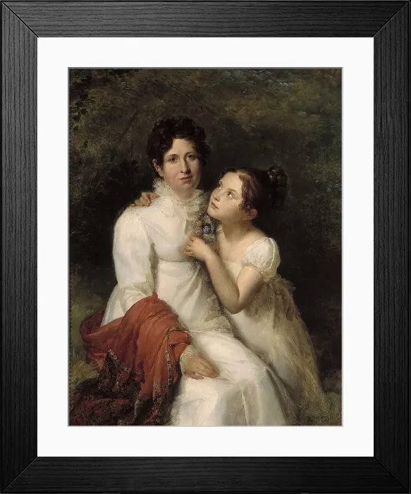 Framed Print : Portrait de Madame Bauquin Du Boulay et de sa nièce Mademoiselle Bauquin de La Souche, c1810-1815. Creator: Francois Pascal Simon Gerard Framed Print : Portrait de Madame Bauquin Du Boulay et de sa nièce Mademoiselle Bauquin de La Souche, c1810-1815. Creator: Francois Pascal Simon Gerard