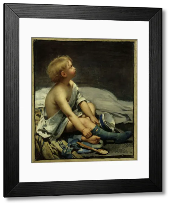 Framed Print : Un enfant dans la mansarde, 1881. Creator: Fernand Pelez Framed Print : Un enfant dans la mansarde, 1881. Creator: Fernand Pelez