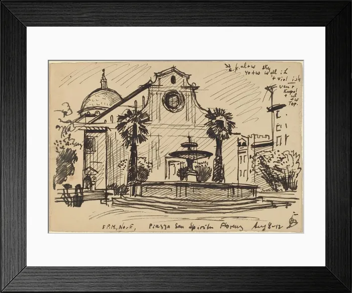 Framed Print : Piazza S. Spirito, Florence, 1912. Creator: Oscar Bluemner Framed Print : Piazza S. Spirito, Florence, 1912. Creator: Oscar Bluemner