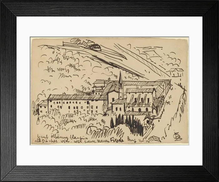 Framed Print : Fiesole, Cloister of S. Domenico, 1912. Creator: Oscar Bluemner Framed Print : Fiesole, Cloister of S. Domenico, 1912. Creator: Oscar Bluemner