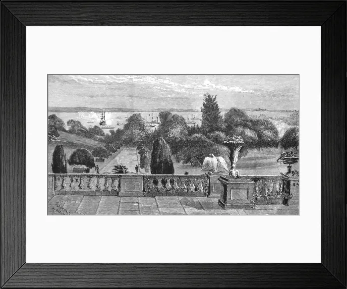 Framed Print : The Marengo Saluting HM The Queen off Osborne, 1891. Creator: Michael Biddulph. The Marengo Saluting HM The Queen off Osborne, 1891. Creator: Michael Biddulph Framed Print : The Marengo Saluting HM The Queen off Osborne, 1891. Creator: Michael Biddulph. The Marengo Saluting HM The Queen off Osborne, 1891. Creator: Michael Biddulph