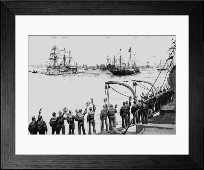 Framed Print : The Visit of the French Fleet: The Review at Spithead by HM The Queen, 1891 Creator: Unknown Framed Print : The Visit of the French Fleet: The Review at Spithead by HM The Queen, 1891 Creator: Unknown