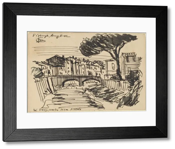 Framed Print : The Arno in the Evening, Florence, 1912. Creator: Oscar Bluemner Framed Print : The Arno in the Evening, Florence, 1912. Creator: Oscar Bluemner