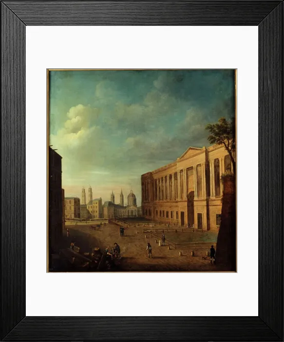Framed Print : Place du Louvre and colonnade, around 1810. Creator: Unknown Framed Print : Place du Louvre and colonnade, around 1810. Creator: Unknown