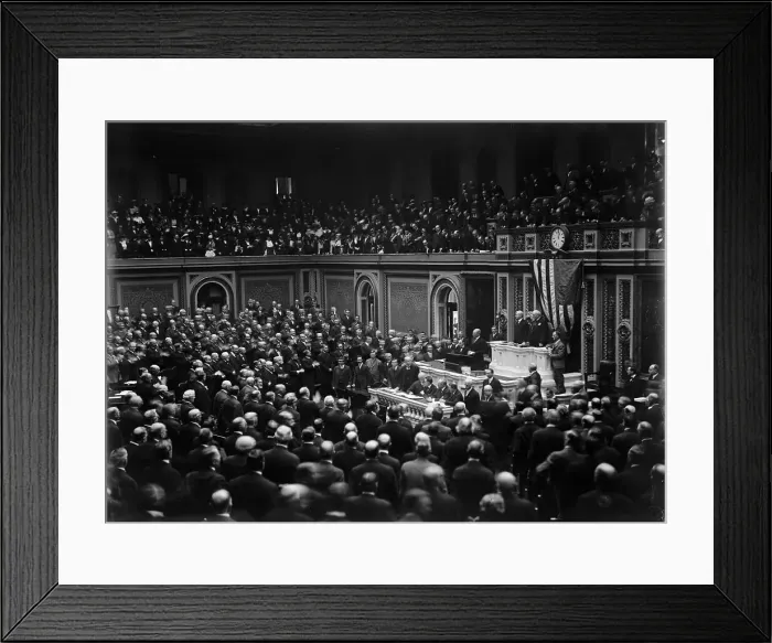 Framed Print : Wilson Before Congress... 3 February 1917. Creator: Harris & Ewing. Wilson Before Congress... 3 February 1917. Creator: Harris & Ewing Framed Print : Wilson Before Congress... 3 February 1917. Creator: Harris & Ewing. Wilson Before Congress... 3 February 1917. Creator: Harris & Ewing