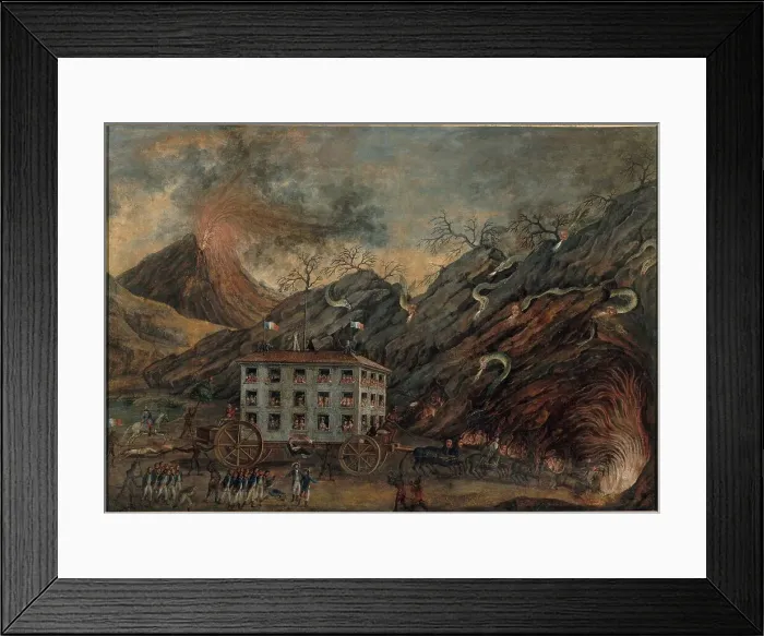 Framed Print : Satirical allegory depicting a descent into hell, between 1701 and 1800. Creator: Unknown Framed Print : Satirical allegory depicting a descent into hell, between 1701 and 1800. Creator: Unknown