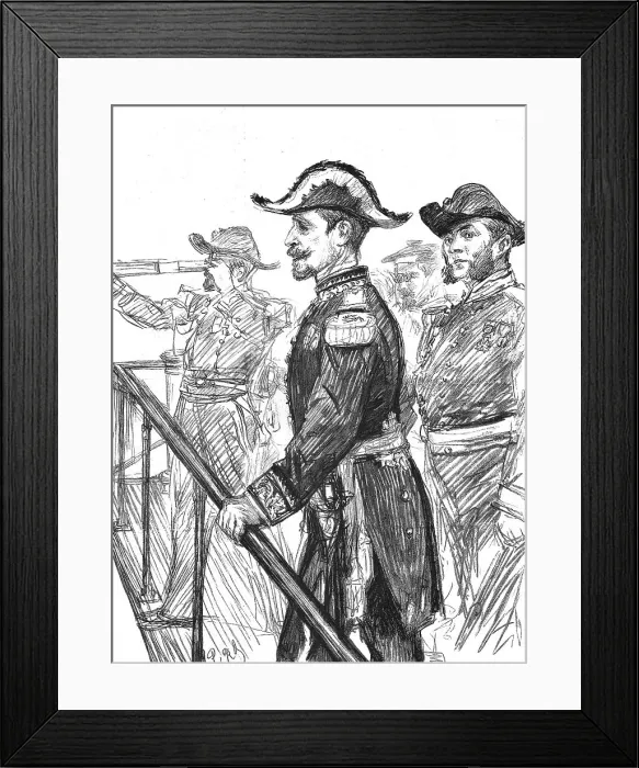 Framed Print : The Visit of the French Fleet: Admiral Gervais on the Bridge of the Marengo, 1891. Creator: Paul Charles Renouard. The Visit of the French Fleet: Admiral Gervais on the Bridge of the Marengo, 1891. Creator: Paul Charles Renouard Framed Print : The Visit of the French Fleet: Admiral Gervais on the Bridge of the Marengo, 1891. Creator: Paul Charles Renouard. The Visit of the French Fleet: Admiral Gervais on the Bridge of the Marengo, 1891. Creator: Paul Charles Renouard