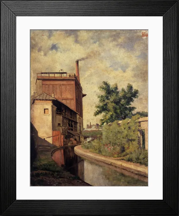 Framed Print : The Bievre, rue Croulebarbe (factory of the widow Lanier), 1885. Creator: Alfred Louis Bahuet Framed Print : The Bievre, rue Croulebarbe (factory of the widow Lanier), 1885. Creator: Alfred Louis Bahuet