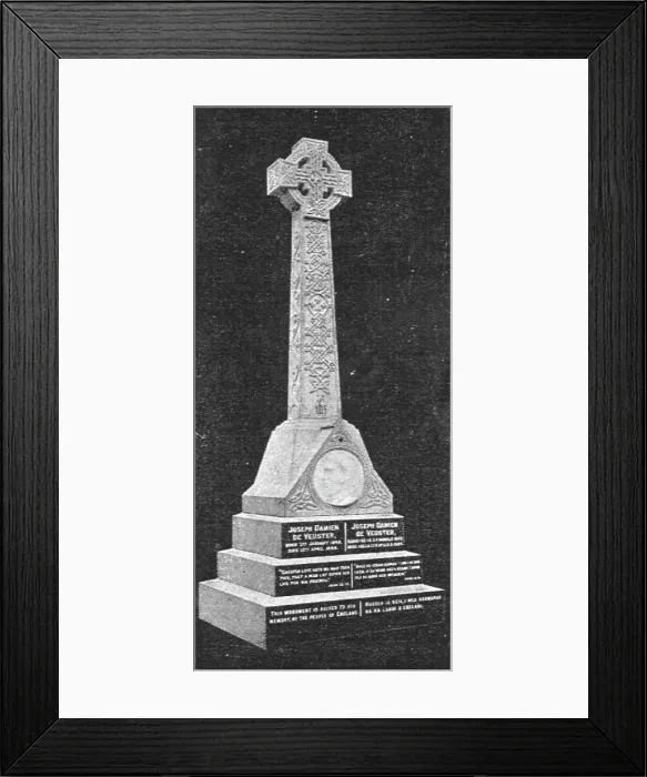 Framed Print : Memorial Erected to the Late Father Damien on the Island of Molokai, 1891. Creator: Walter Ingle Framed Print : Memorial Erected to the Late Father Damien on the Island of Molokai, 1891. Creator: Walter Ingle