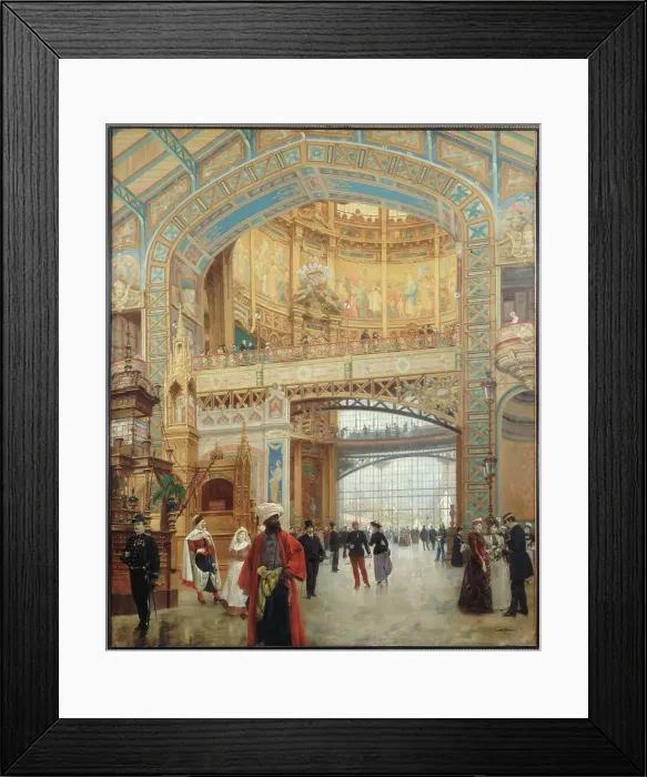 Framed Print : Central dome of the Machine Gallery at the 1889 World's Fair, 1890. Creator: Louis Beroud Framed Print : Central dome of the Machine Gallery at the 1889 World's Fair, 1890. Creator: Louis Beroud