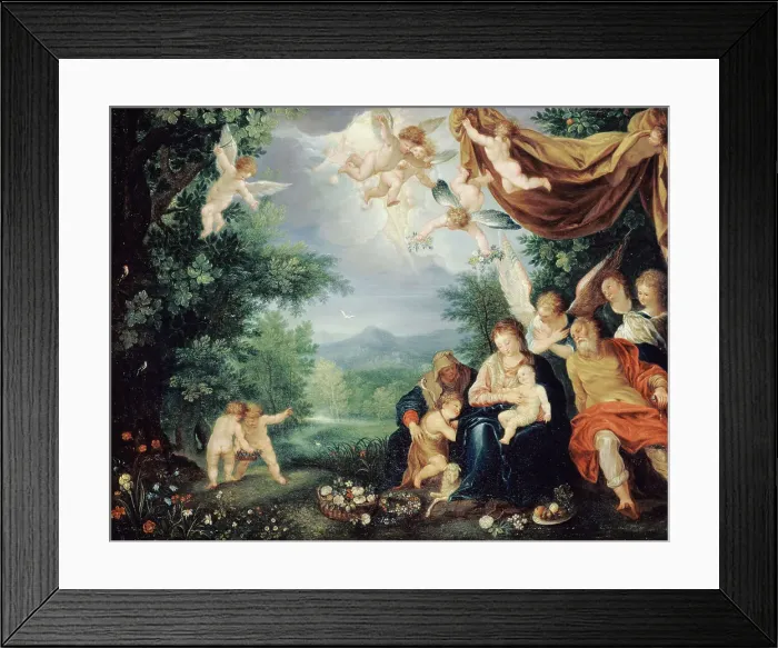 Framed Print : The Holy Family rest on the Flight into Egypt, between 1580 and 1620. Creator: Unknown Framed Print : The Holy Family rest on the Flight into Egypt, between 1580 and 1620. Creator: Unknown