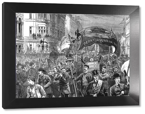 The Crisis in Ireland - The Procession in Royal Avenue on it's way to Ulster Hall, 1886. Creator: Unknown