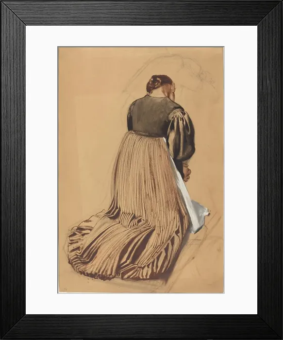 Framed Print : Kneeling Woman from Behind, c. 1909. Creator: Konrad Böse Framed Print : Kneeling Woman from Behind, c. 1909. Creator: Konrad Böse