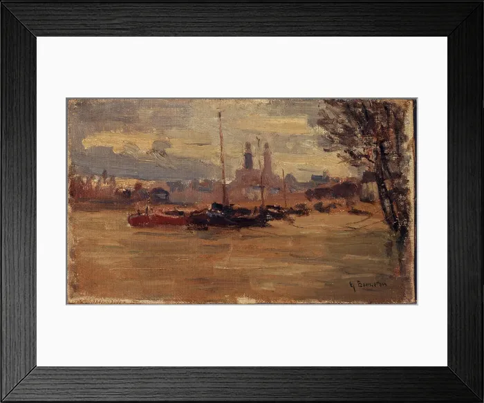 Framed Print : The Seine at Pont des Invalides (floods of 1910), 1910. Creator: Germain Eugene Bonneton Framed Print : The Seine at Pont des Invalides (floods of 1910), 1910. Creator: Germain Eugene Bonneton