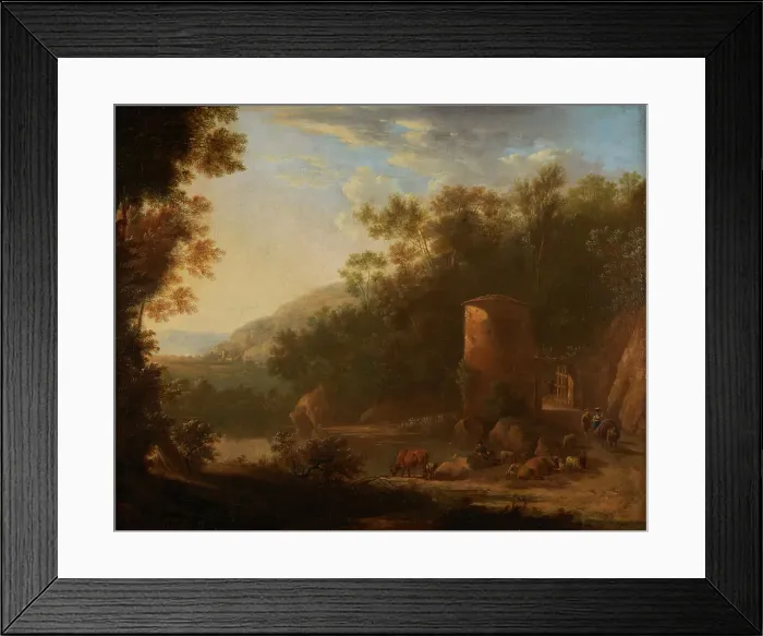 Framed Print : Countryside, between 1653 and 1686. Creator: Frederik de Moucheron Framed Print : Countryside, between 1653 and 1686. Creator: Frederik de Moucheron