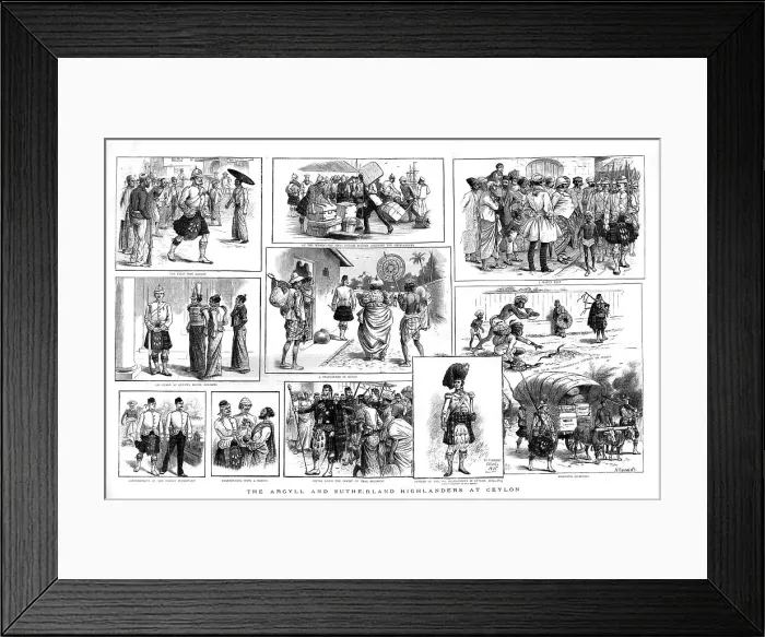 Framed Print : The Argyll and Sutherland Highlanders at Ceylon, 1835, 1886. Creator: H Hammal Framed Print : The Argyll and Sutherland Highlanders at Ceylon, 1835, 1886. Creator: H Hammal