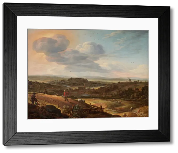 Framed Print : The Sower, 1671. Creator: Herman Saftleven the Younger Framed Print : The Sower, 1671. Creator: Herman Saftleven the Younger