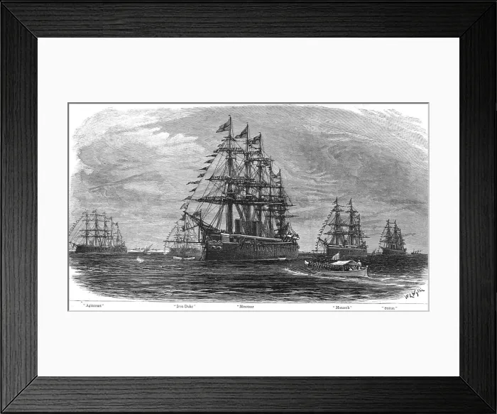 Framed Print : Visit of the King of Portugal to the Channel Squadron off Lisbon, 1886. Creator: Unknown Framed Print : Visit of the King of Portugal to the Channel Squadron off Lisbon, 1886. Creator: Unknown