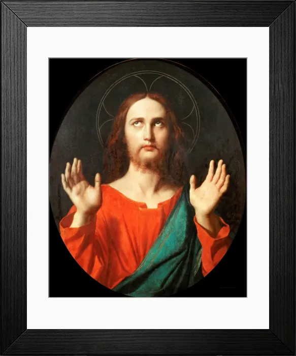 Framed Print : Christ Blessing, 1834. Creator: Ingres, Jean Auguste Dominique (1780-1867)